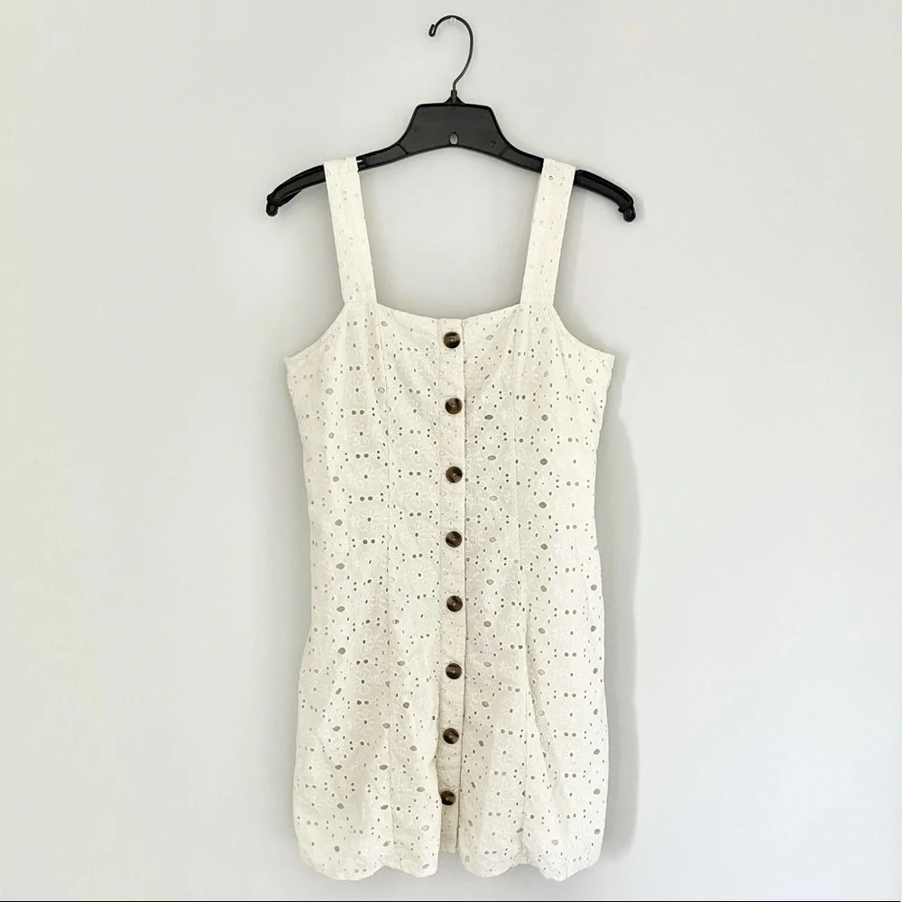 American Eagle Floral Button Front Lace Mini Dress